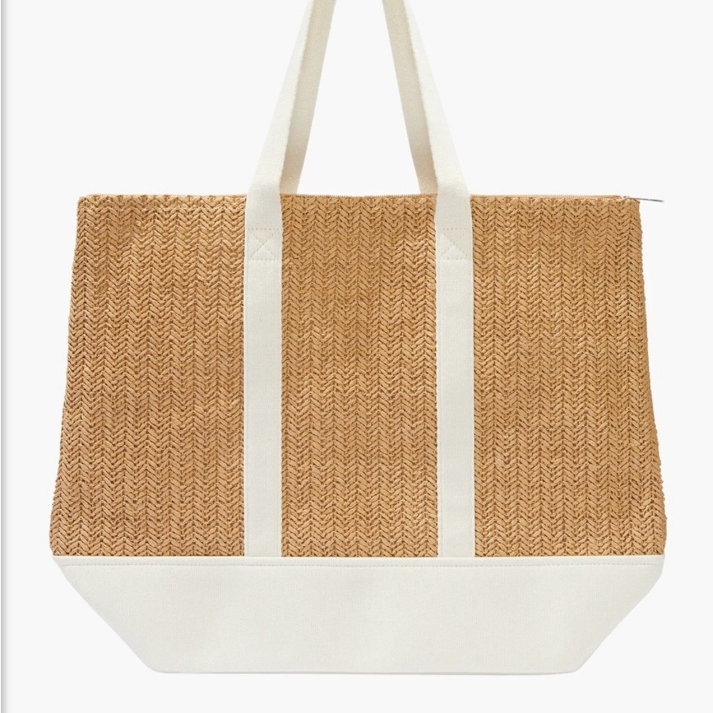 Show Me Your MuMu Tan and White Beach Tote - Picture 3 of 7